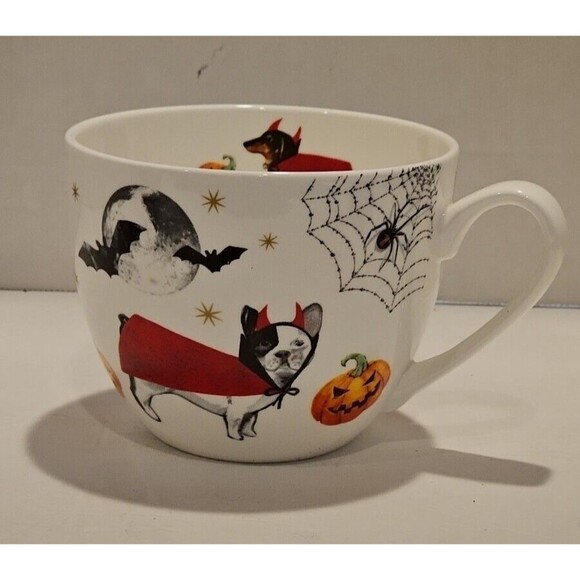 HARVEST GREEN STUDIO HALLOWEEN DEVIL DOGS Bone China Jumbo Cup - Picture 1 of 5